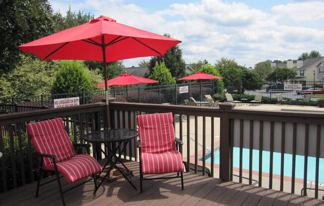 swimming pool lounge area