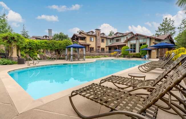 Pool area at 55+ FountainGlen Jacaranda , Fullerton, CA