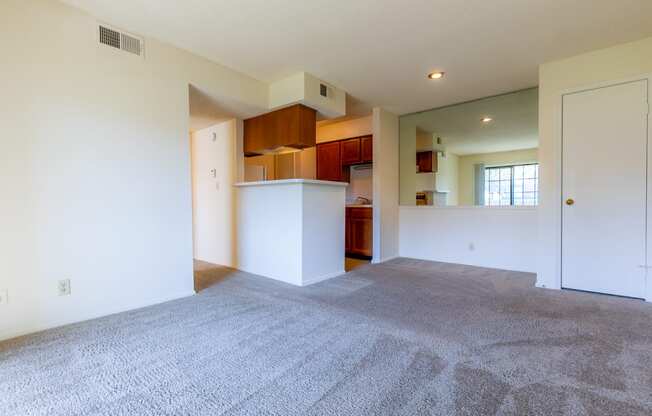Unfurnished living room at Coventry Oaks Apartments, Overland Park, Kansas
