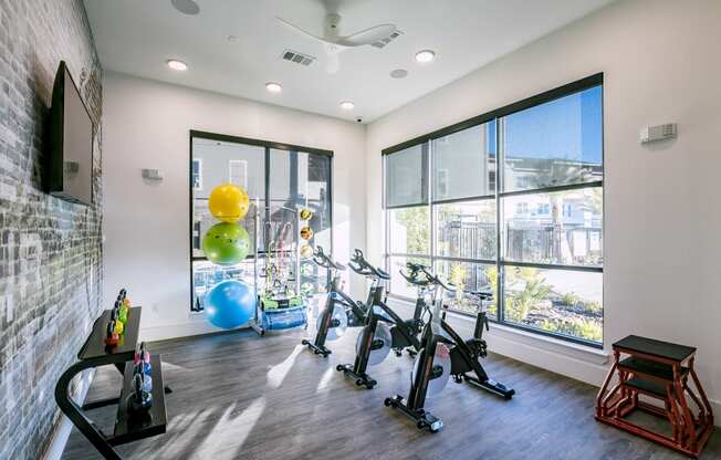 Modern Fitness Center at Cue Luxury Apartments, Cypress, TX