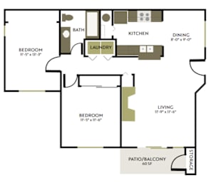 2 beds, 1 bath, 880 sqft, $1,949