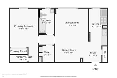 1 bed, 1 bath, 808 sqft, $1,855