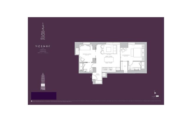 2 beds, 2 baths, 1,001 sqft, $8,000, Unit 16F
