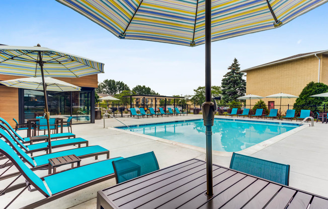 Outdoor Pool with Lounge Space