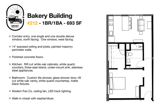 1 bed, 1 bath, 526 sqft, $1,245, Unit 212