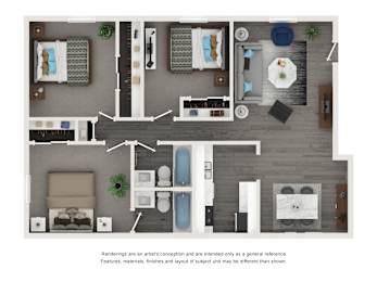 3 beds, 2 baths, 1,250 sqft, $1,981