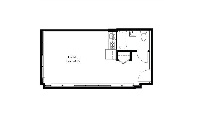 Studio, 1 bath, 410 sqft, $1,180, Unit 415