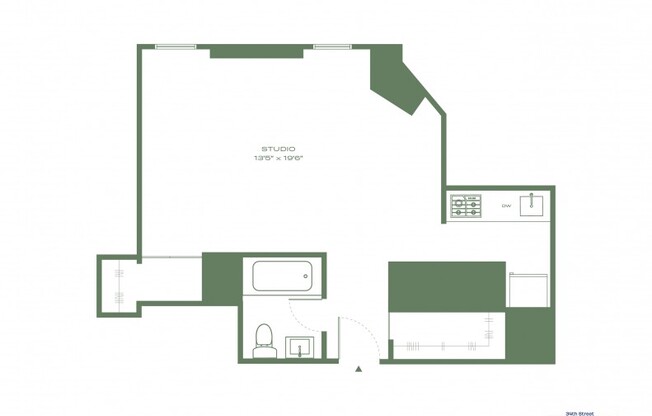 Studio, 1 bath, $3,415, Unit 14-C02