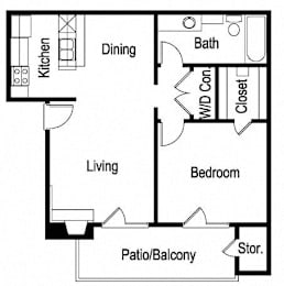 1 bed, 1 bath, 660 sqft, $900