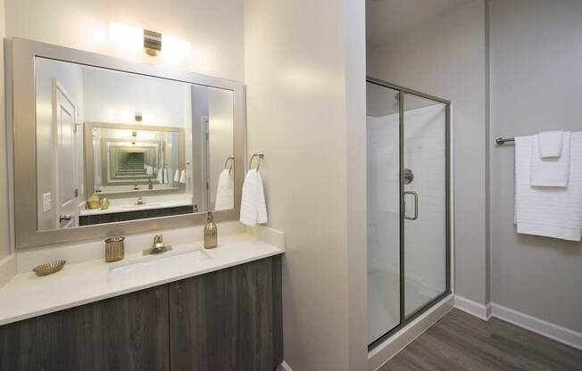 Frameless walk-in showers with designer tile