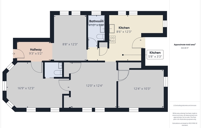 2 beds, 1.5 baths, 840 sqft, $2,700, Unit 1