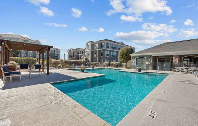 the swimming pool at the preserve at ballantyne commons apartments