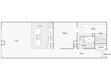 1 bed, 1 bath, 839 sqft, $1,310