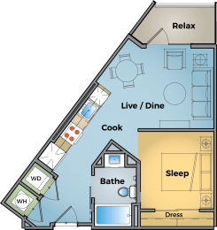 Studio, 1 bath, 550 sqft, $2,246