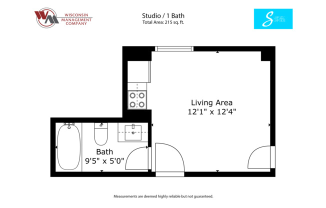 Studio, 1 bath, 225 sqft, $1,200