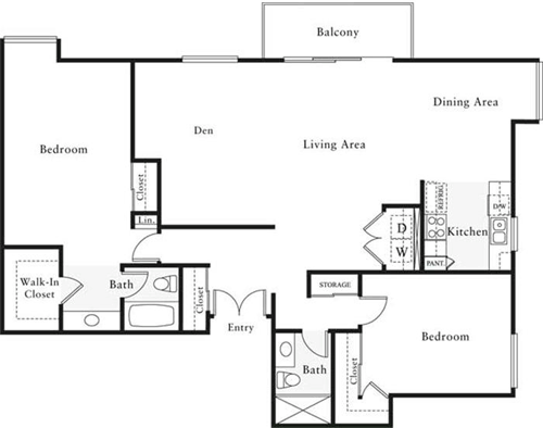 2 beds, 2 baths, 1,374 sqft, $3,617, Unit 0313