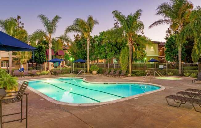Extensive Resort Inspired Pool Deck at The Landing, San Diego, CA