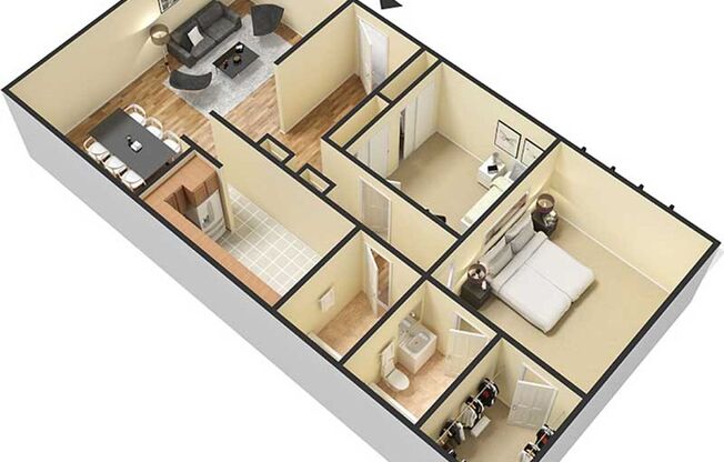 2 beds, 1.5 baths, 1,140 sqft, $1,150, Unit 1121