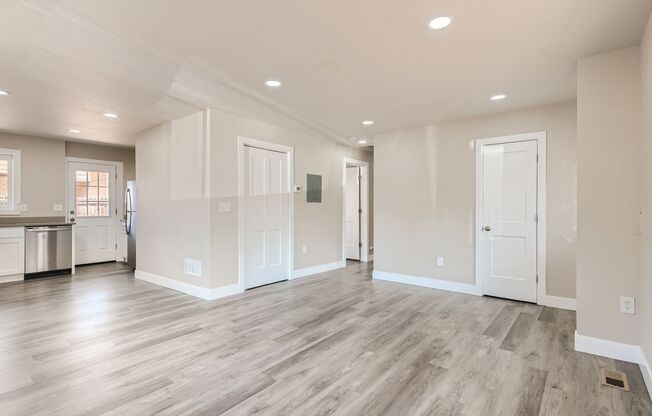 Hale neighborhood duplex with a large patio space for entertaining or relaxing.