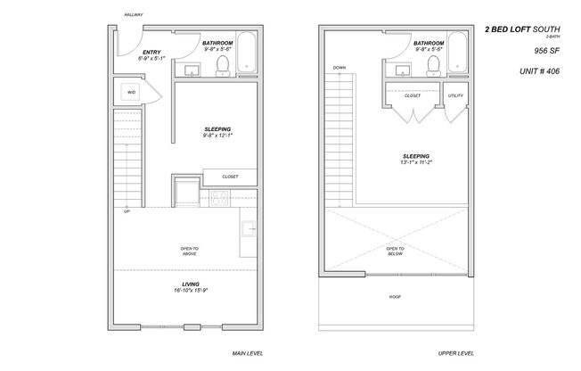 2 beds, 2 baths, 956 sqft, $2,300, Unit 406
