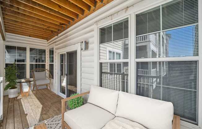 patio space with table at MetroPlace at Town Center, Maryland