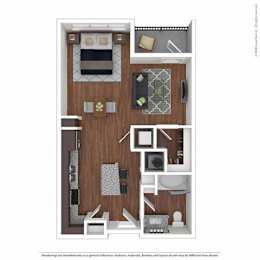 Studio, 1 bath, 588 sqft, $1,320