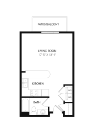 Studio, 1 bath, 507 sqft, $1,185