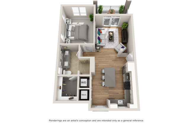 1 bed, 1 bath, 718 sqft, $1,744