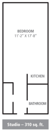 Studio, 1 bath, 310 sqft, $1,425