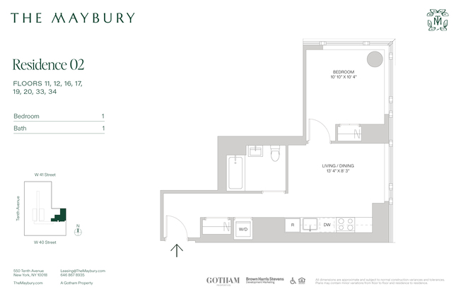 1 bed, 1 bath, $4,495, Unit 1702