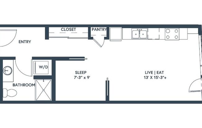 1 bed, 1 bath, 502 sqft, $2,095, Unit 616
