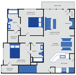 2 beds, 2 baths, 1,098 sqft, $1,494