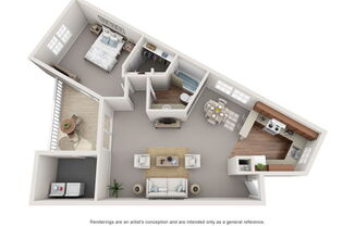 The Red Bud - 1 Bedroom 1 Bath - 748 sq. ft.