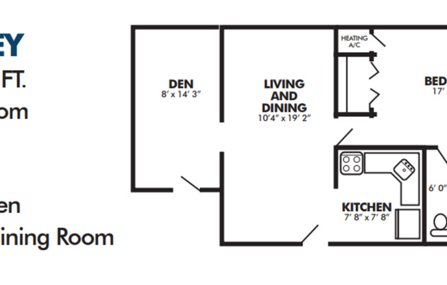 1 bed, 1 bath, 686 sqft, $1,550, Unit 2C