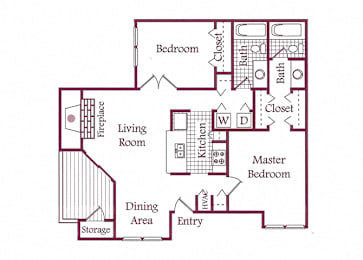 2 beds, 2 baths, 984 sqft, $1,228