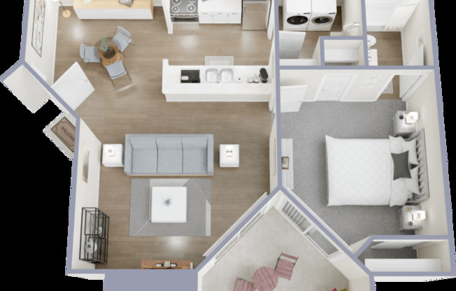 1 bed, 1 bath, 714 sqft, $1,566