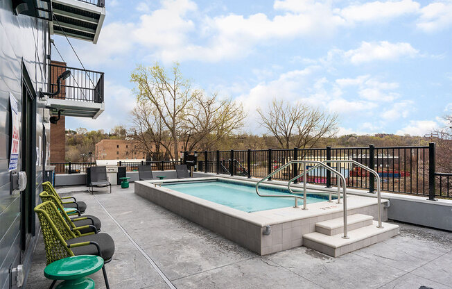 spa area with views of the city