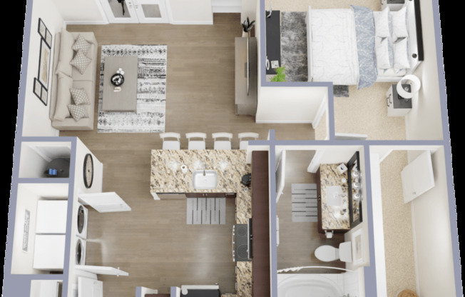 1 bed, 1 bath, 742 sqft, $1,295