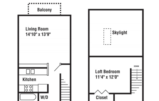 1 bed, 1 bath, 700 sqft, $1,415, Unit 2165-3
