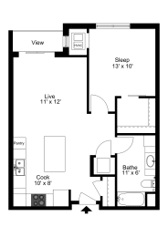 1 bed, 1 bath, 789 sqft, $1,504