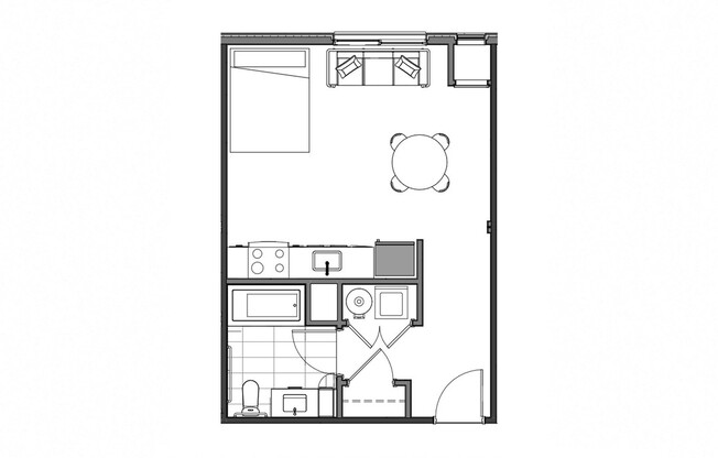 Studio, 1 bath, 435 sqft, $1,375, Unit 305