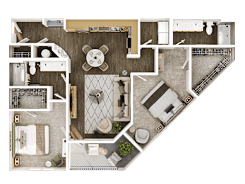 2 beds, 2 baths, 1,165 sqft, $1,713
