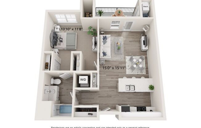 1 bed, 1 bath, 865 sqft, $1,850, Unit 259