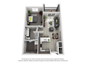 1 bed, 1 bath, 822 sqft, $1,840