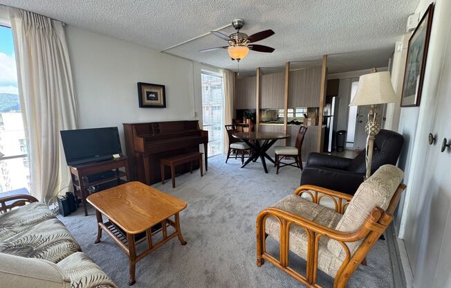 Furnished 2 Bedroom/1.5 Bath Apartment at Makiki Towers