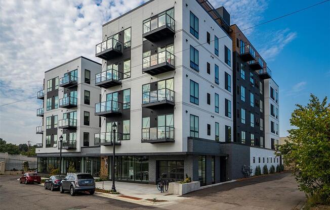 Front of The Shale apartment building