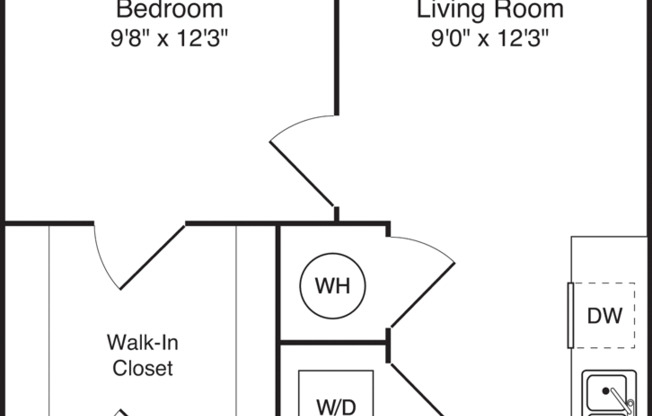 1 bed, 1 bath, 610 sqft, $1,430, Unit 1053