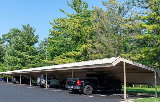 Carports at apartment complex