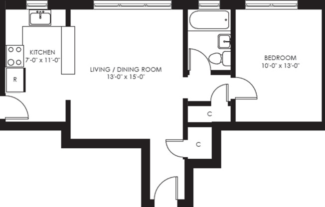 1 bed, 1 bath, 502 sqft, $1,595, Unit 2752-M3