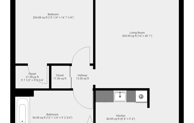 1 bed, 1 bath, 745 sqft, $2,310, Unit 405